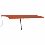 VidaXL Luifel handmatig uittrekbaar met LED 600x350 cm oranje en bruin