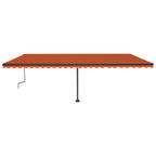VidaXL Luifel handmatig uittrekbaar met LED 600x350 cm oranje en bruin