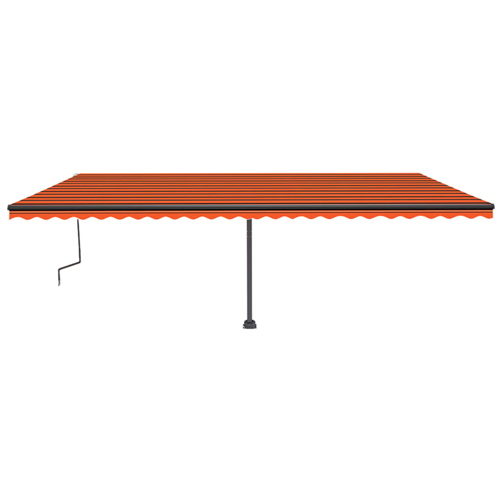 VidaXL Luifel handmatig uittrekbaar met LED 600x350 cm oranje en bruin
