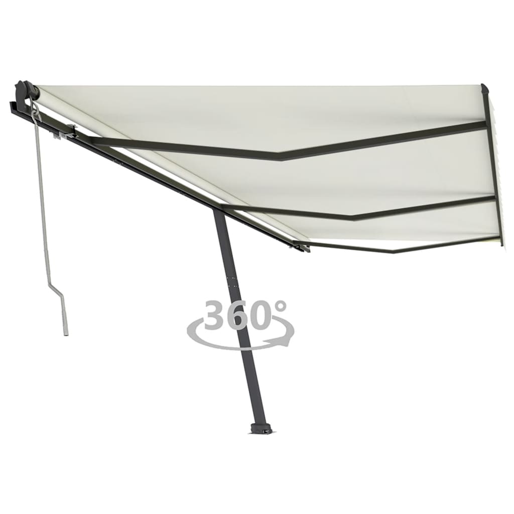 VidaXL Luifel vrijstaand automatisch 600x350 cm crèmekleurig
