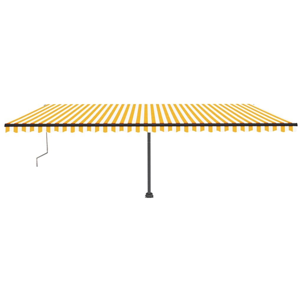 VidaXL Luifel vrijstaand automatisch 600x350 cm geel en wit