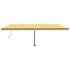 VidaXL Luifel vrijstaand automatisch 600x350 cm geel en wit