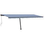 VidaXL Luifel automatisch met LED en windsensor 600x350 cm blauw wit