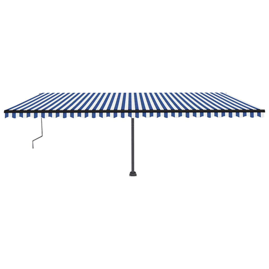 VidaXL Luifel automatisch met LED en windsensor 600x350 cm blauw wit