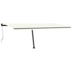 VidaXL Luifel automatisch met LED en windsensor 600x350 cm crèmekleur