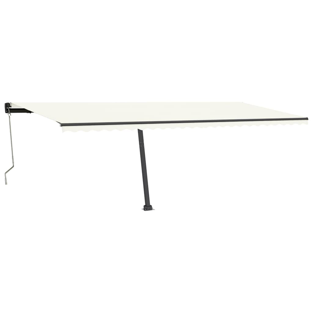 VidaXL Luifel automatisch met LED en windsensor 600x350 cm crèmekleur