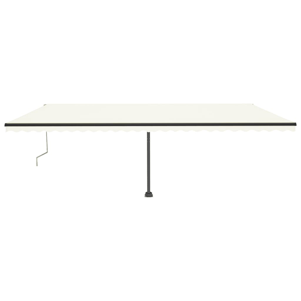 VidaXL Luifel automatisch met LED en windsensor 600x350 cm crèmekleur