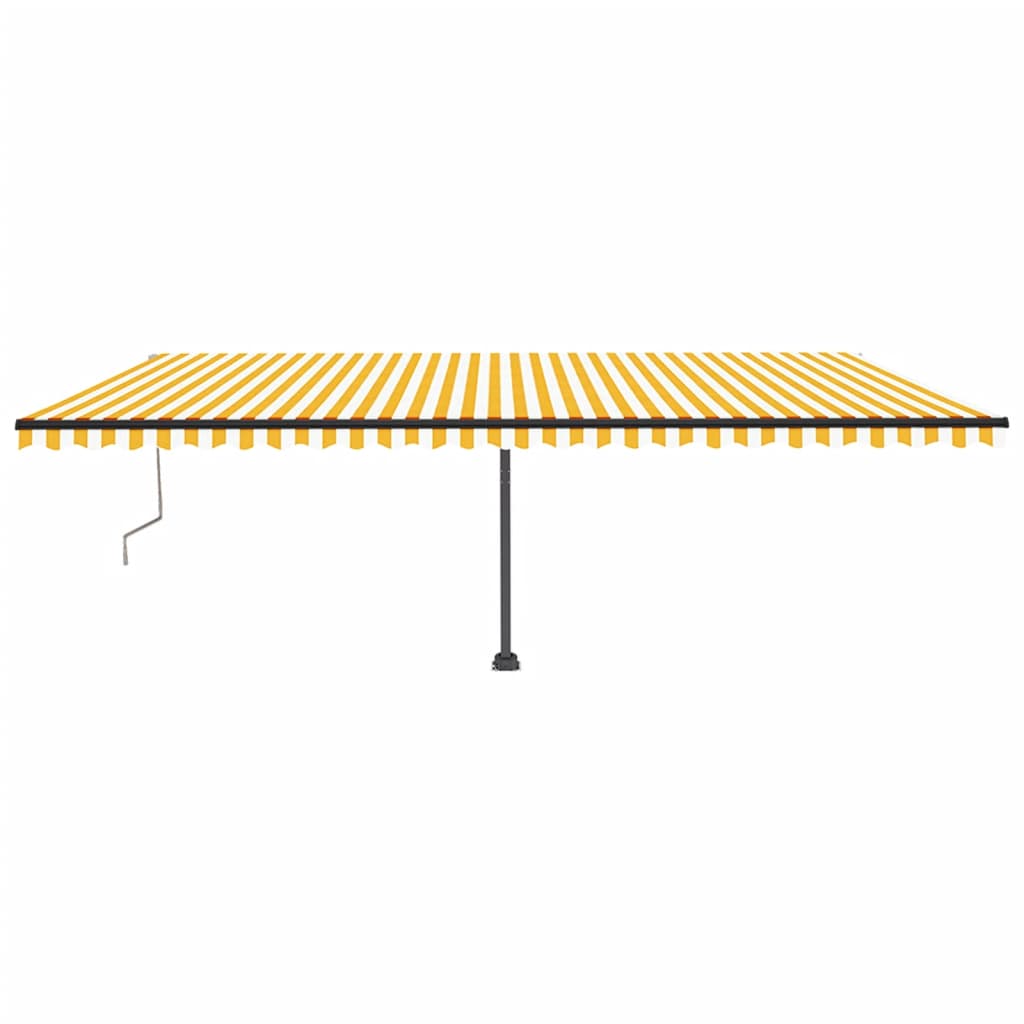 VidaXL Luifel automatisch met LED en windsensor 600x350 cm geel en wit