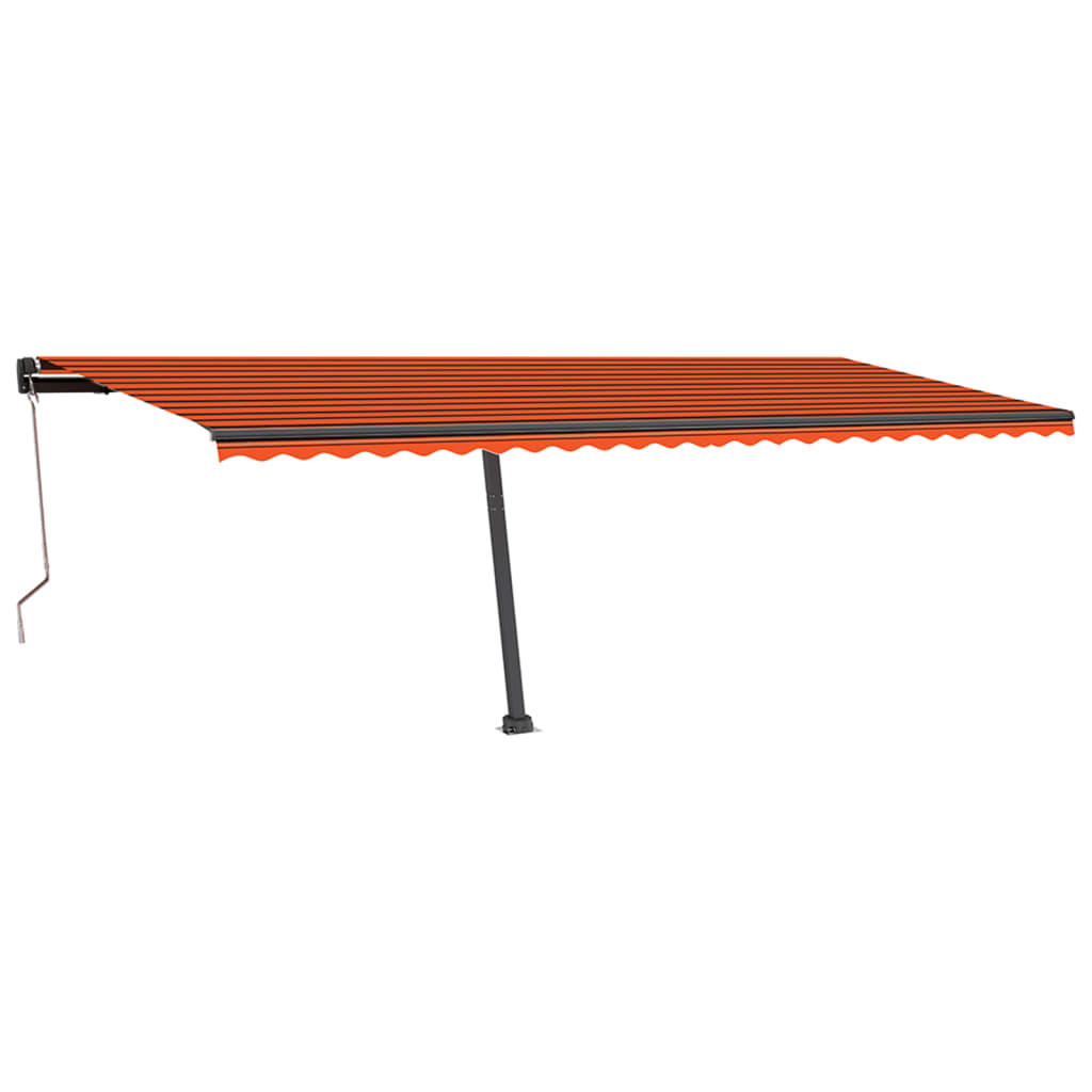 VidaXL Luifel automatisch met LED windsensor 600x350 cm oranje bruin