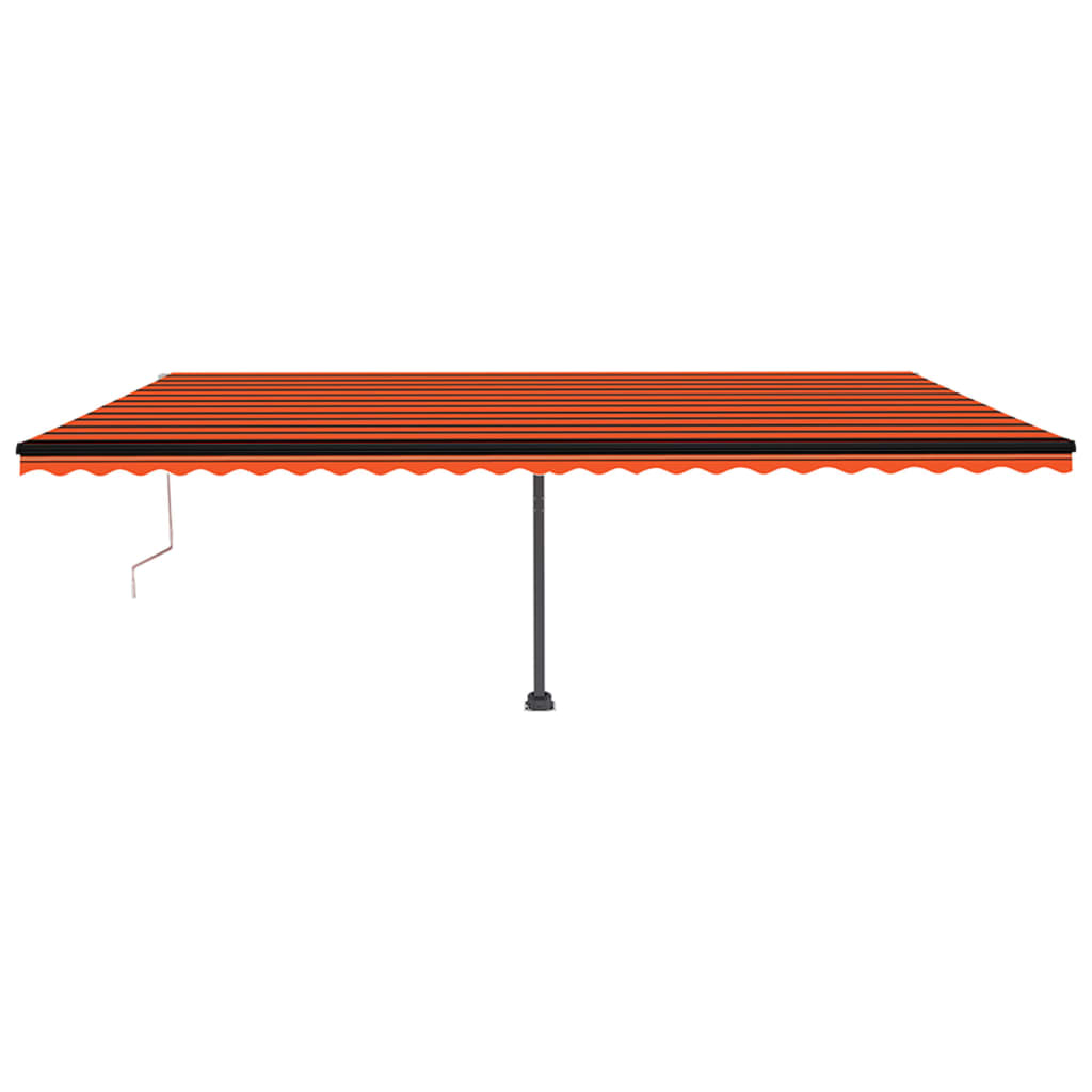 VidaXL Luifel automatisch met LED windsensor 600x350 cm oranje bruin