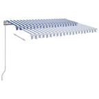 VidaXL Luifel automatisch met LED en windsensor 3x2,5 m blauw en wit
