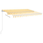 VidaXL Luifel automatisch met LED en windsensor 3x2,5 m geel en wit