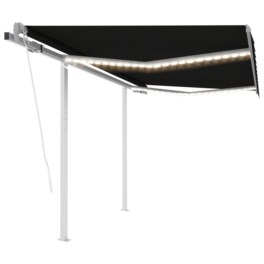 VidaXL Luifel automatisch met LED en windsensor 3x2,5 m antracietkleur