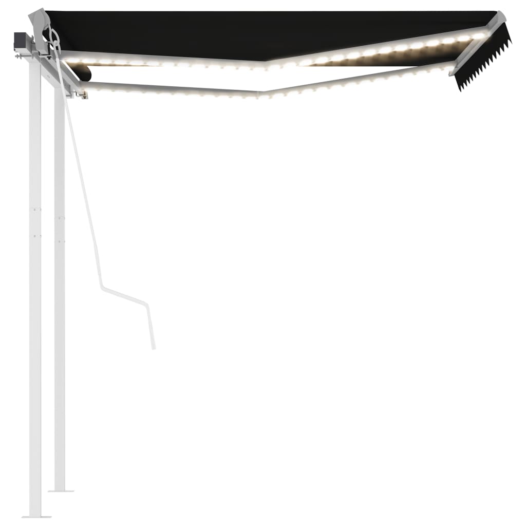 VidaXL Luifel automatisch met LED en windsensor 3x2,5 m antracietkleur