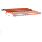 VidaXL Luifel automatisch met LED en windsensor 3x2,5 m oranje bruin