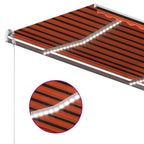 VidaXL Luifel handmatig uittrekbaar met LED 3,5x2,5 m oranje en bruin