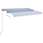 VidaXL Luifel automatisch met LED en windsensor 3,5x2,5 m blauw en wit
