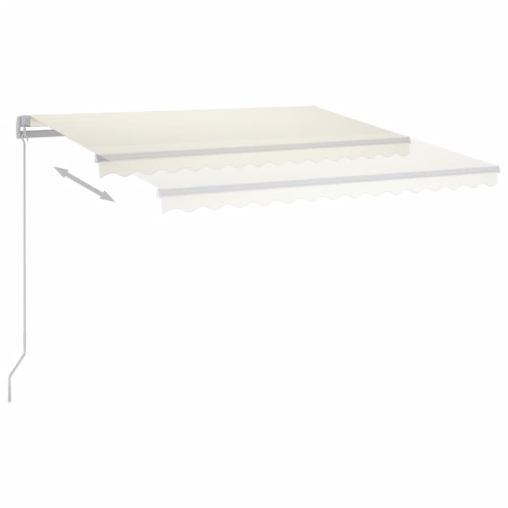 VidaXL Luifel automatisch met LED en windsensor 3,5x2,5 m crèmekleurig