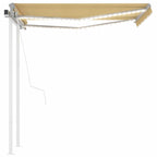 VidaXL Luifel automatisch met LED en windsensor 3,5x2,5 m geel en wit