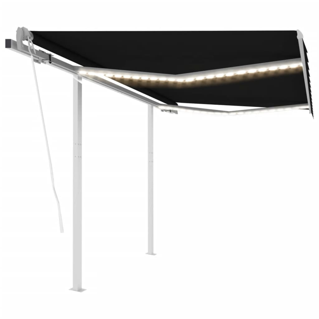 VidaXL Luifel automatisch met LED en windsensor 3,5x2,5 m antraciet
