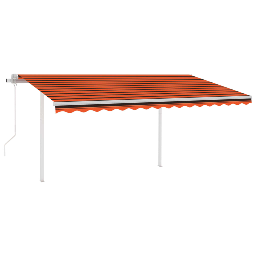 VidaXL Luifel automatisch met LED en windsensor 4,5x3 m oranje bruin