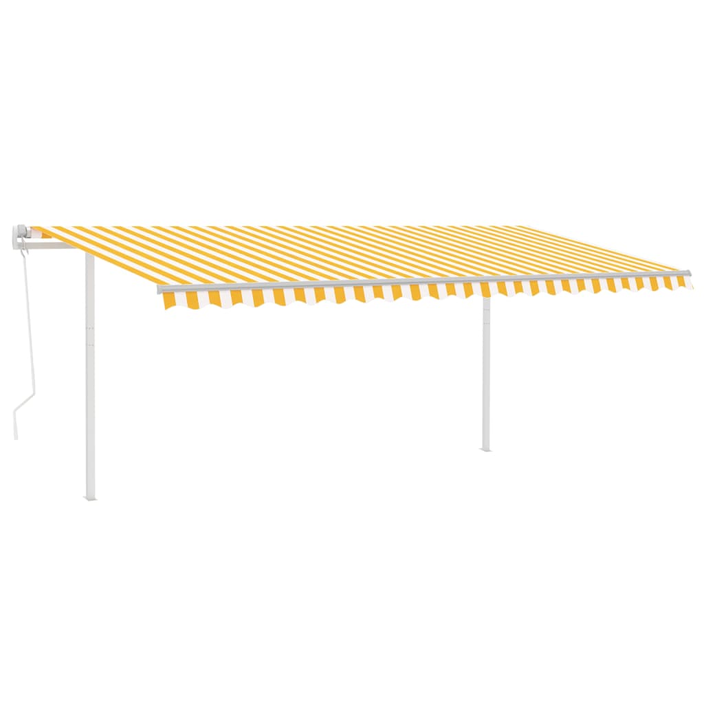 VidaXL Luifel automatisch met LED en windsensor 5x3 m geel en wit