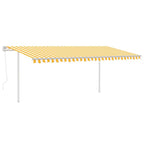 VidaXL Luifel automatisch met LED en windsensor 5x3 m geel en wit