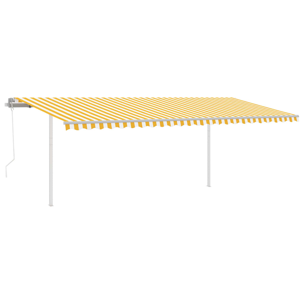 VidaXL Luifel automatisch met LED en windsensor 6x3 m geel en wit