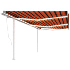 VidaXL Luifel automatisch met LED en windsensor 6x3 m oranje en bruin
