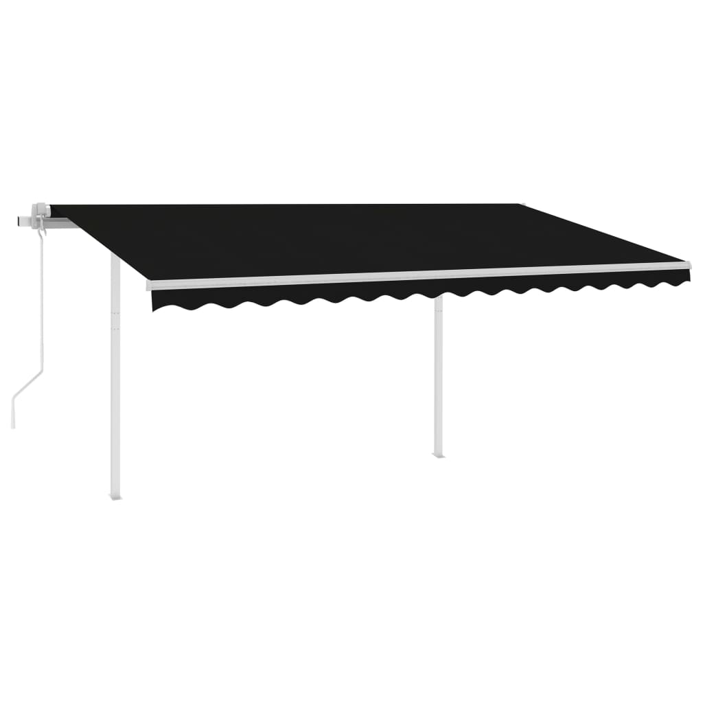 VidaXL Luifel automatisch met LED en windsensor 4x3,5 m antraciet