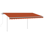 VidaXL Luifel automatisch uittrekbaar met palen 4,5x3,5 m oranje bruin