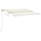VidaXL Luifel automatisch met LED en windsensor 4,5x3,5 m crèmekleurig