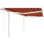 VidaXL Luifel automatisch met LED en windsensor 4,5x3,5 m oranje bruin