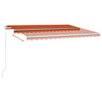 VidaXL Luifel automatisch met LED en windsensor 4,5x3,5 m oranje bruin