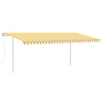 VidaXL Luifel automatisch met LED en windsensor 5x3,5 m geel en wit