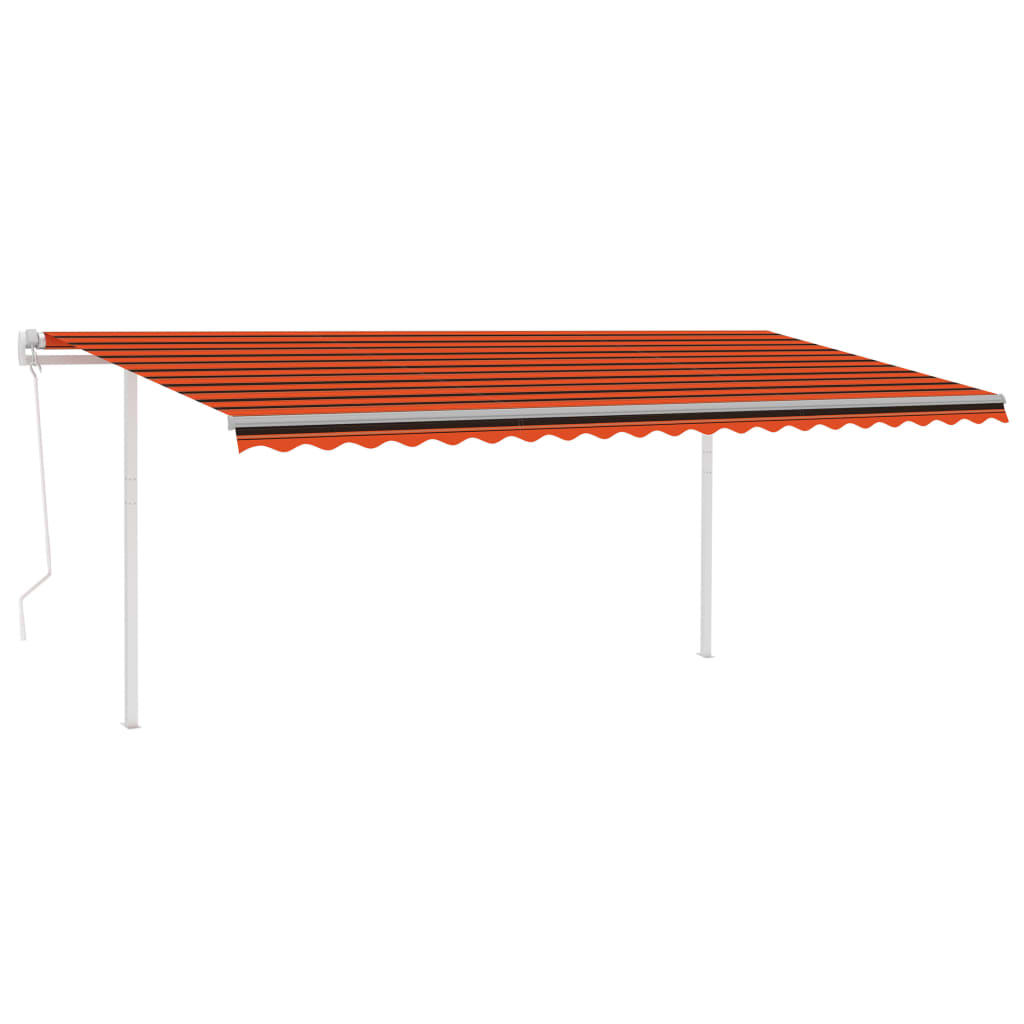 VidaXL Luifel automatisch met LED en windsensor 5x3,5 m oranje bruin