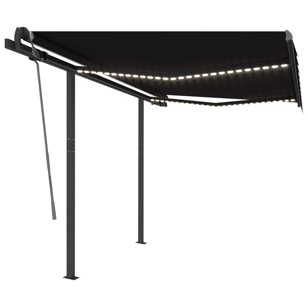 VidaXL Luifel automatisch met LED en windsensor 3,5x2,5 m antraciet