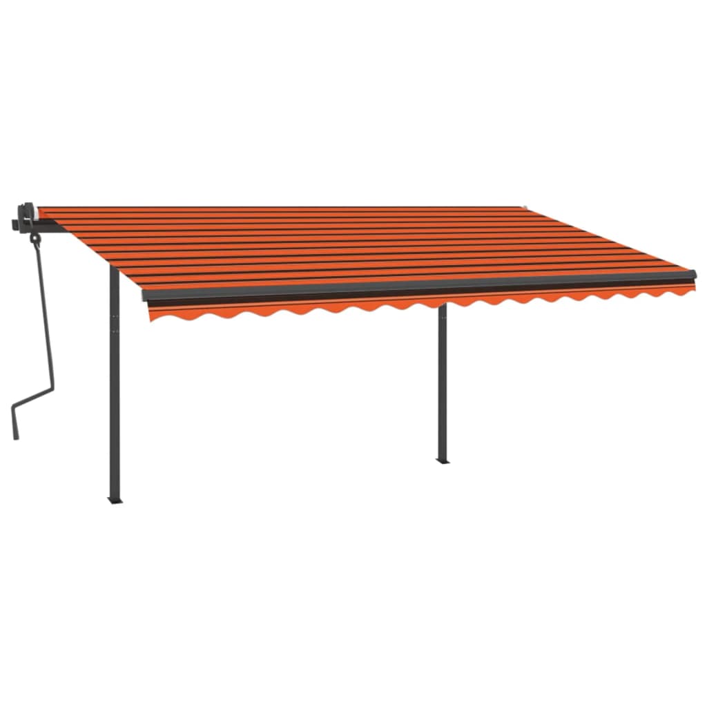 VidaXL Luifel automatisch met LED en windsensor 4,5x3 m oranje bruin