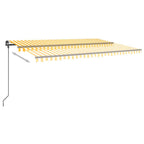 VidaXL Luifel automatisch met LED en windsensor 5x3 m geel en wit