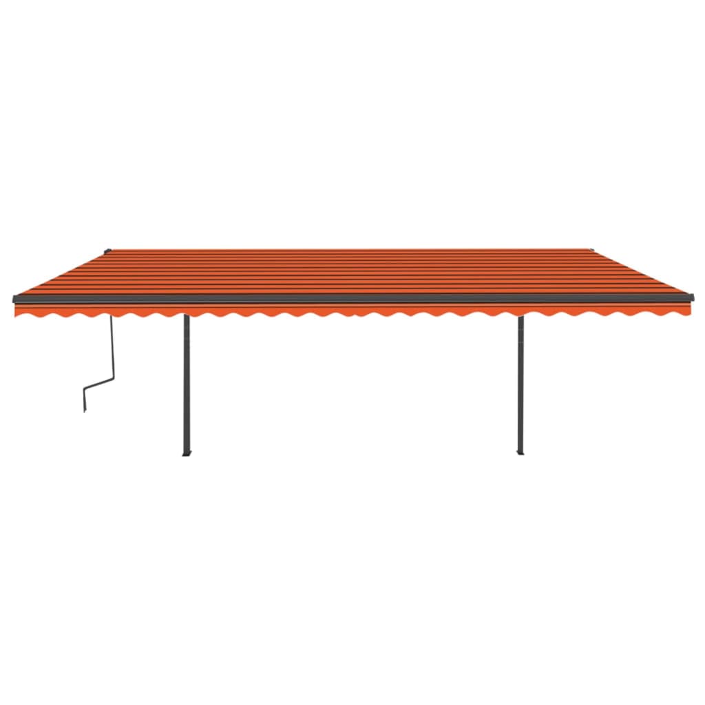 VidaXL Luifel automatisch uittrekbaar met palen 6x3 m oranje en bruin