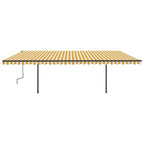 VidaXL Luifel automatisch met LED en windsensor 6x3 m geel en wit