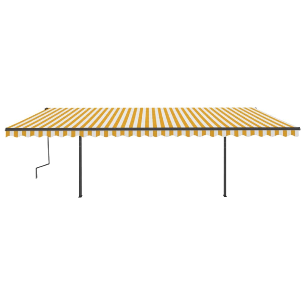 VidaXL Luifel automatisch met LED en windsensor 6x3 m geel en wit