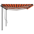 VidaXL Luifel automatisch met LED en windsensor 6x3 m oranje en bruin