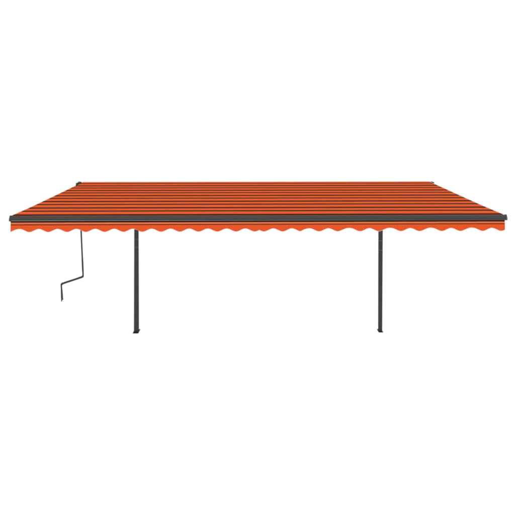 VidaXL Luifel automatisch met LED en windsensor 6x3 m oranje en bruin