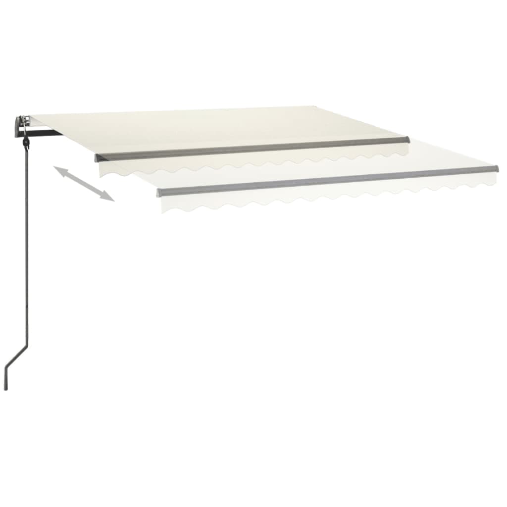 VidaXL Luifel automatisch met LED en windsensor 4x3,5 m crèmekleurig