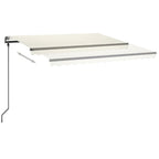 VidaXL Luifel automatisch met LED en windsensor 4x3,5 m crèmekleurig