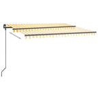 VidaXL Luifel automatisch met LED en windsensor 4x3,5 m geel en wit