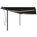 VidaXL Luifel automatisch met LED en windsensor 4x3,5 m antraciet