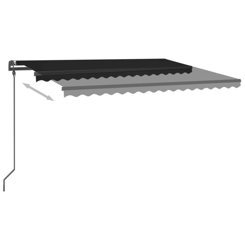 VidaXL Luifel automatisch met LED en windsensor 4x3,5 m antraciet