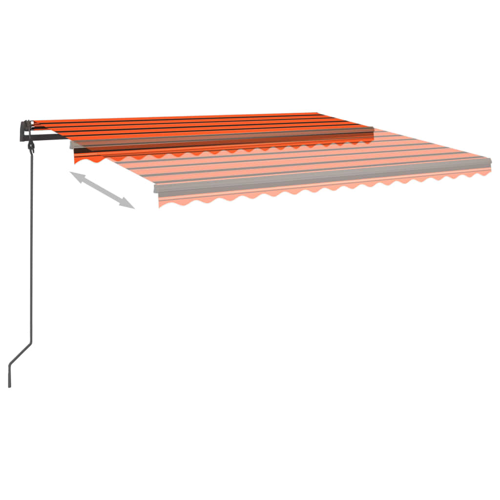 VidaXL Luifel automatisch met LED en windsensor 4x3,5 m oranje bruin